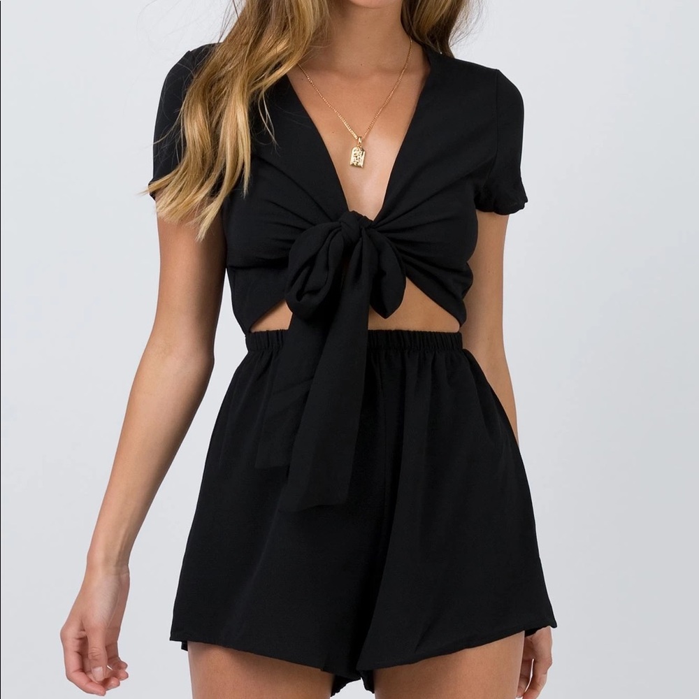 Sahara black tie romper